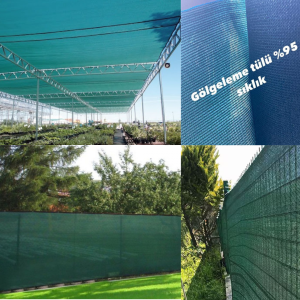 File Gölgeleme Tülü %95 Sıklık 2x100 Metre - Çit Filesi, Güneş Engelleyici ve UV Koruma
