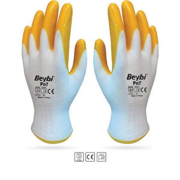 Beybi Pn7 Nitril Eldiven - Sarı